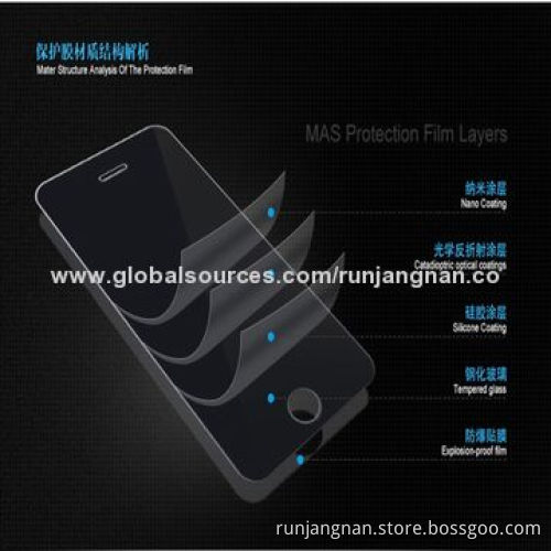 0.3mm Tempered-glass Screen Protector for iPhone 4/4S, HD, 9H, Rounded Borders, Smooth Edge